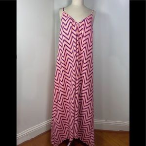Pink Stitch Chevron Strappy Dress Sz. 8